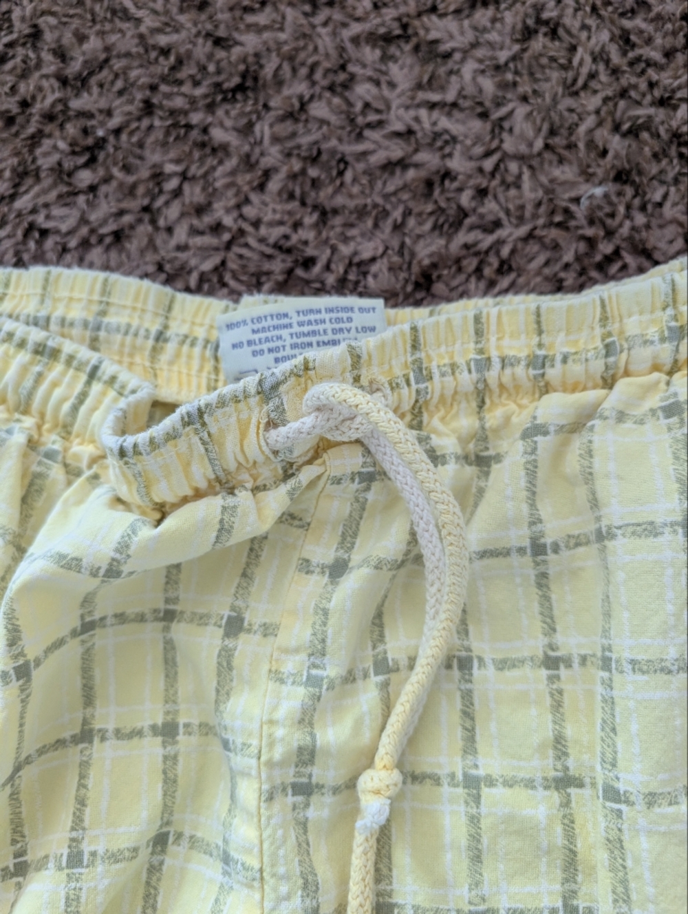 Vintage Light Yellow Plaid Shorts Size Medium - Picture 4 of 7